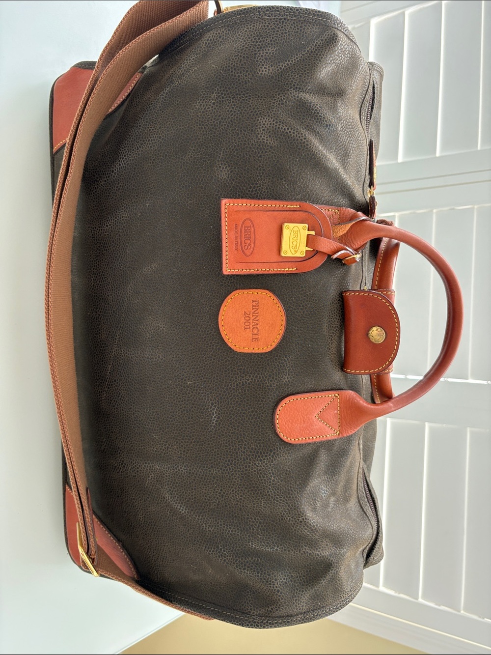 Bric’s Leather Travel Duffel Bag - Brown with Tan Trim